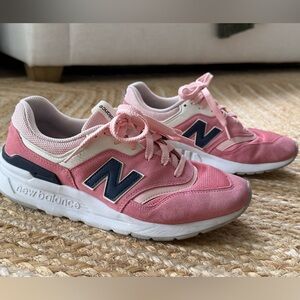 New Balance 997H Pink and Navy Sneakers